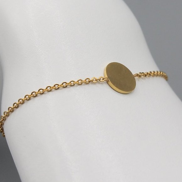 Jewelry bracelet full moon sky celestial gold tone dainty round minimalist new - Picture 5 of 5